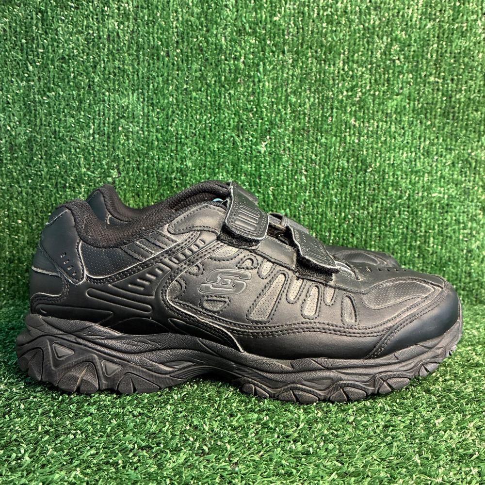 Skechers After Burn Memory Foam Hook Loop Strap Dad Sneaker Black Mens Size 10.5